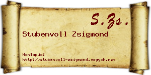 Stubenvoll Zsigmond névjegykártya